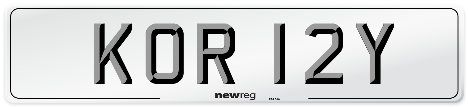 KOR 12Y Number Plate from New Reg